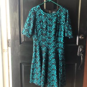 Gabby Skye Fitted Top Flare Skirt Dress